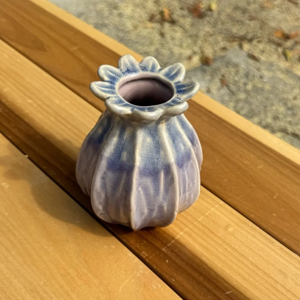 Anthropolgie Lavender Ceramic Flower Bud Vase